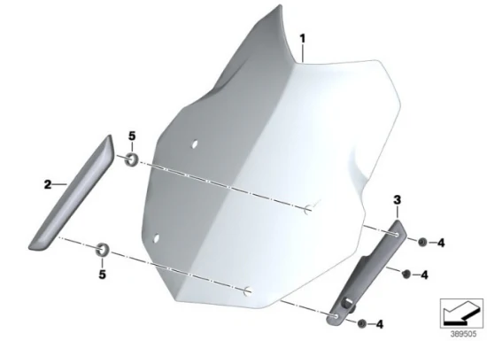 Genuine BMW Tinted High Windshield Wind Screen Deflector R 1200 GS 77338554727