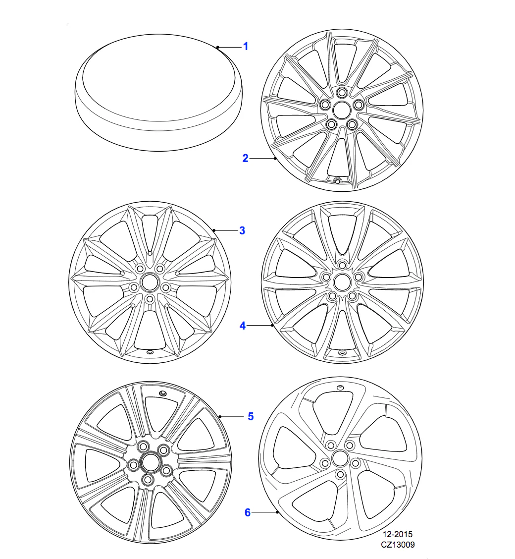 Jaguar Alloy Wheel 18" Style 1024, 10 spoke, Front - Image 2