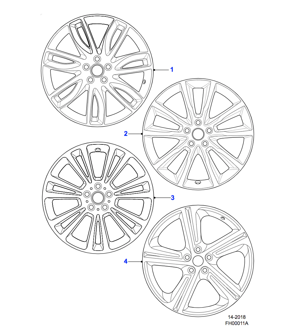 Jaguar Alloy Wheel 18" Style 5033, 5 split spoke, Contrast Diamond Turned finish - Image 2
