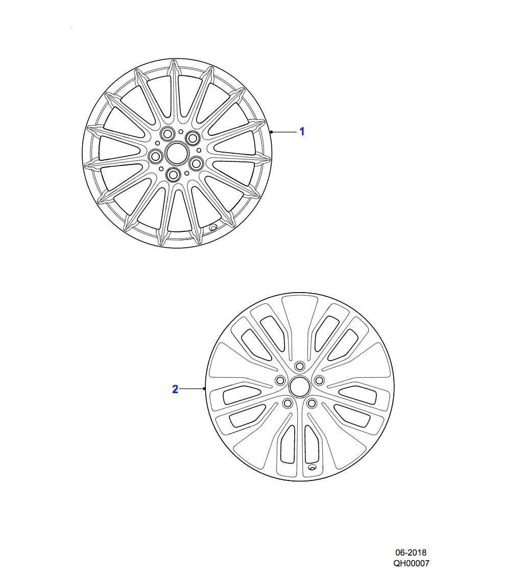 Jaguar Alloy Wheel 18" Style 5055, 5 split spoke, Dark Grey Diamond Turned finish - Image 2
