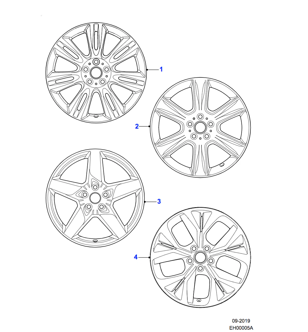 Jaguar Alloy Wheel 18" Style 7009, 7 split spoke, Silver - Image 2
