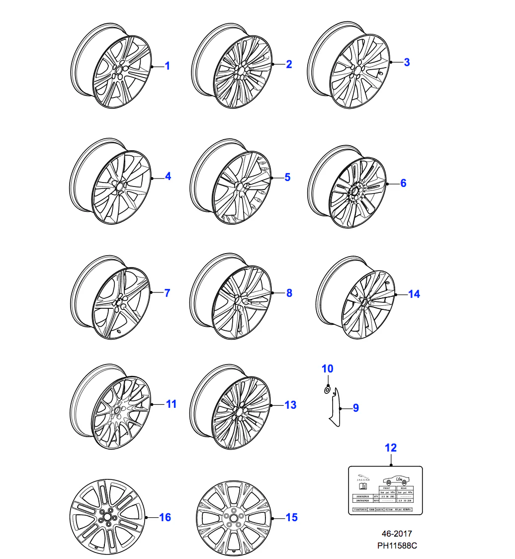 Jaguar Alloy Wheel 18" Venus, Front - Image 2