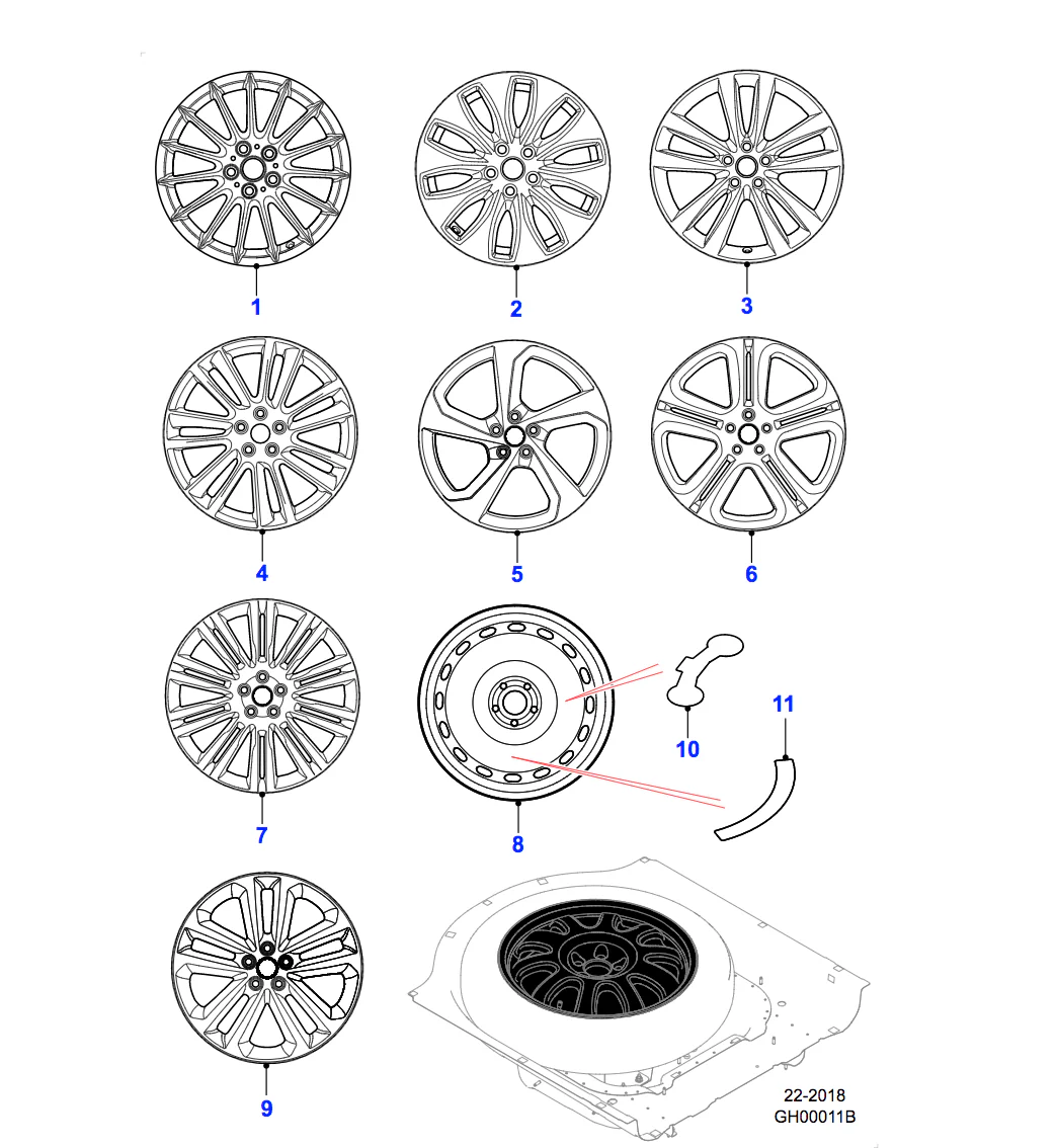 Jaguar Alloy Wheel 19" Fan, 5 spoke, with Silver finish - Image 2