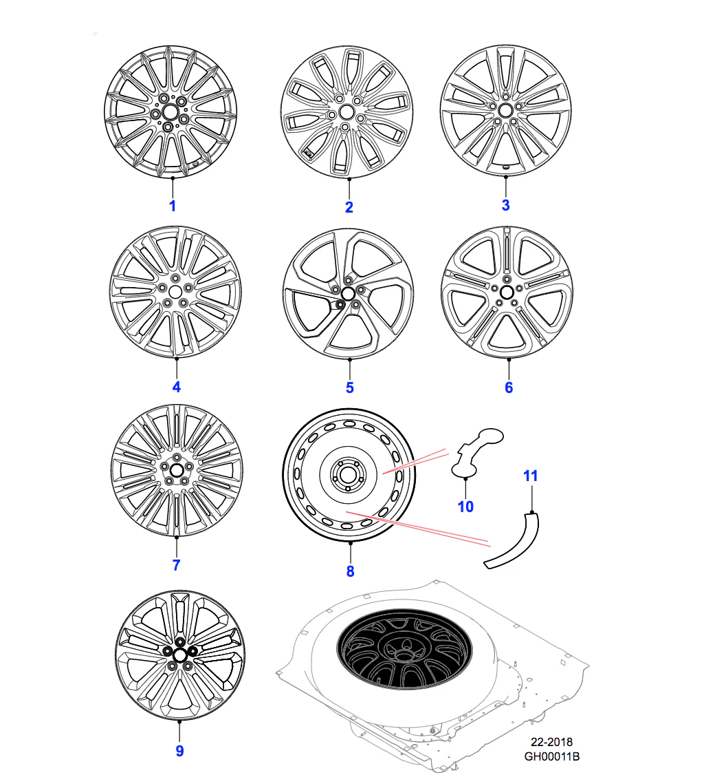 Jaguar Alloy Wheel 19" Razor, 7 twin spoke, with Silver finish - Image 2
