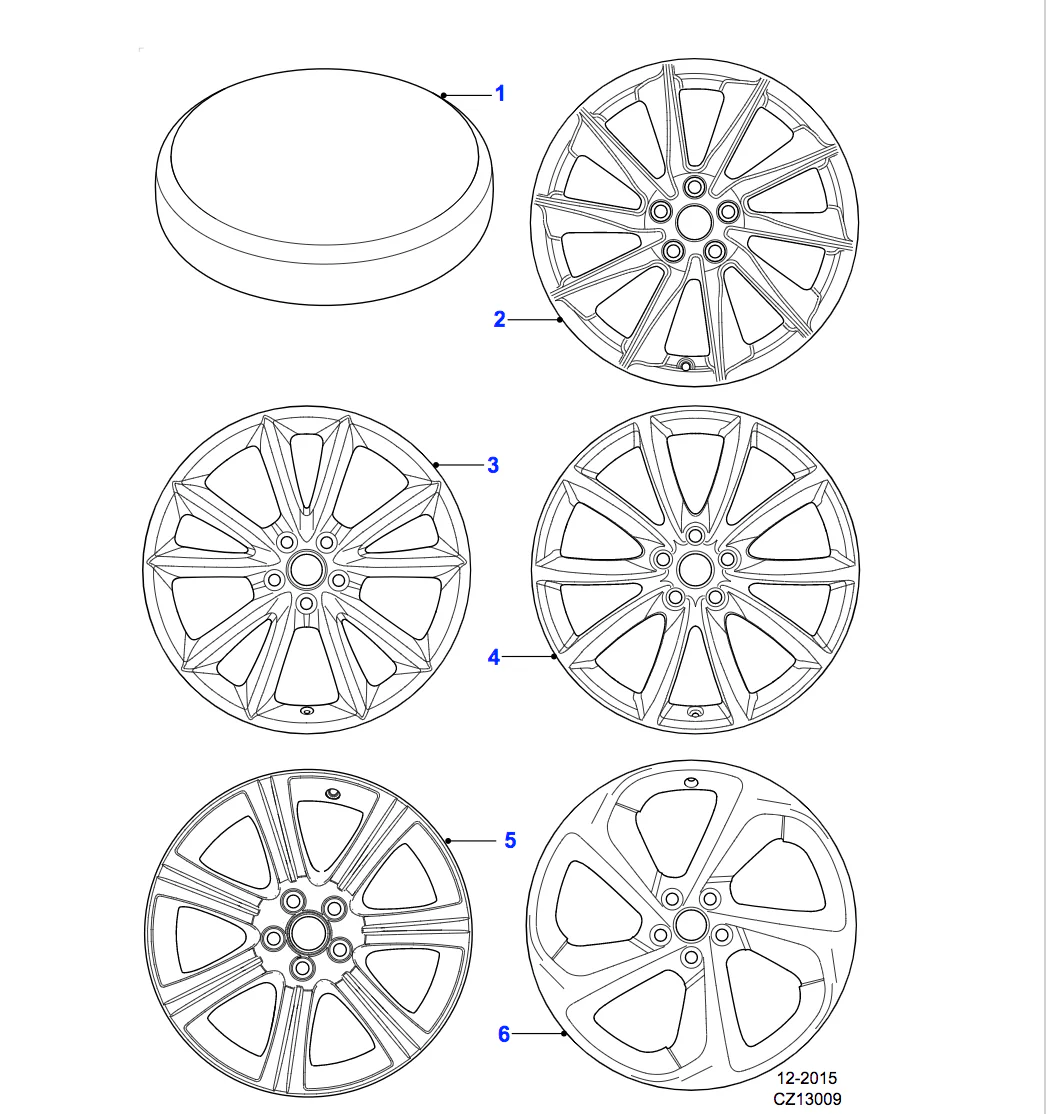Jaguar Alloy Wheel 19" Style 1023, 10 spoke, Rear - Image 2