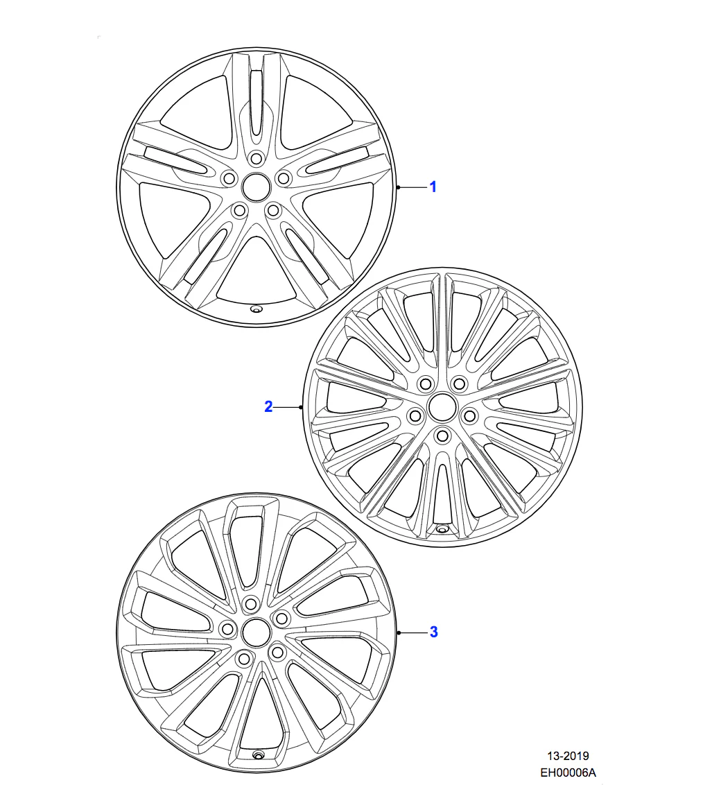 Jaguar Alloy Wheel 19" Style 1050, 10 spoke, Gloss Dark Grey Diamond Turned finish, Front - Image 2