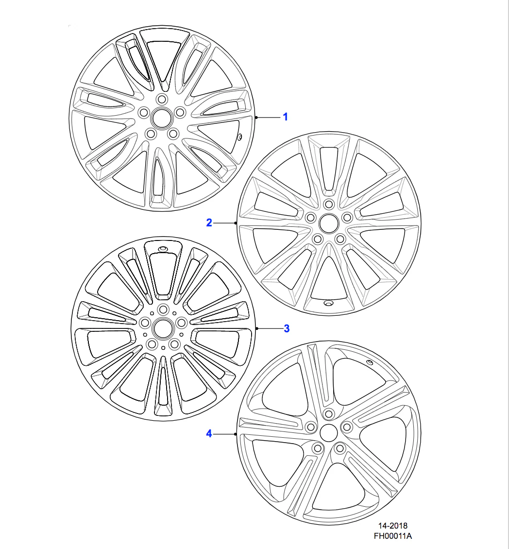 Jaguar Alloy Wheel 19" Style 7012, 7 split spoke, Silver - Image 2