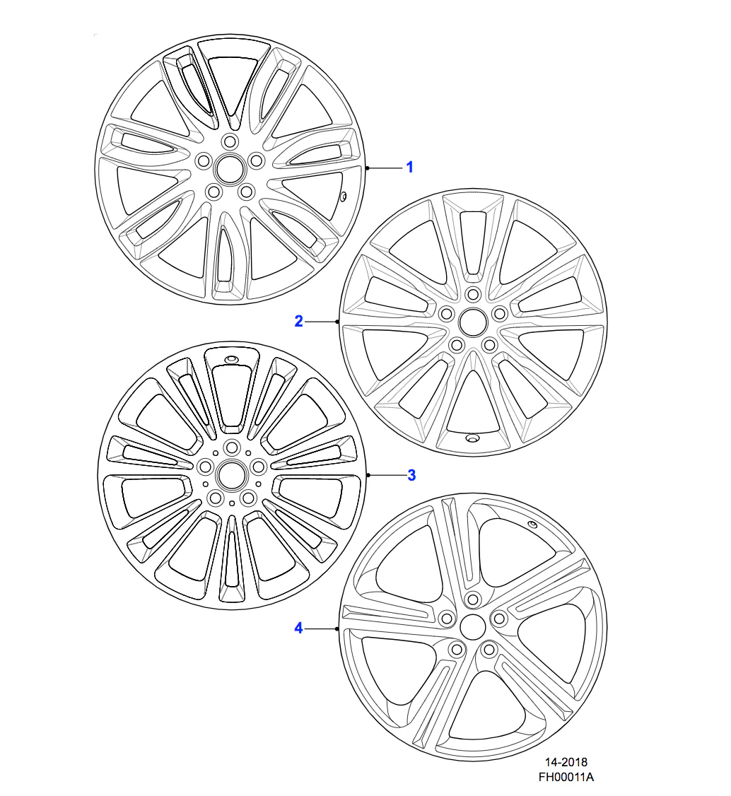 Jaguar Alloy Wheel 19" Style 7013, 7 split spoke, Silver - Image 2