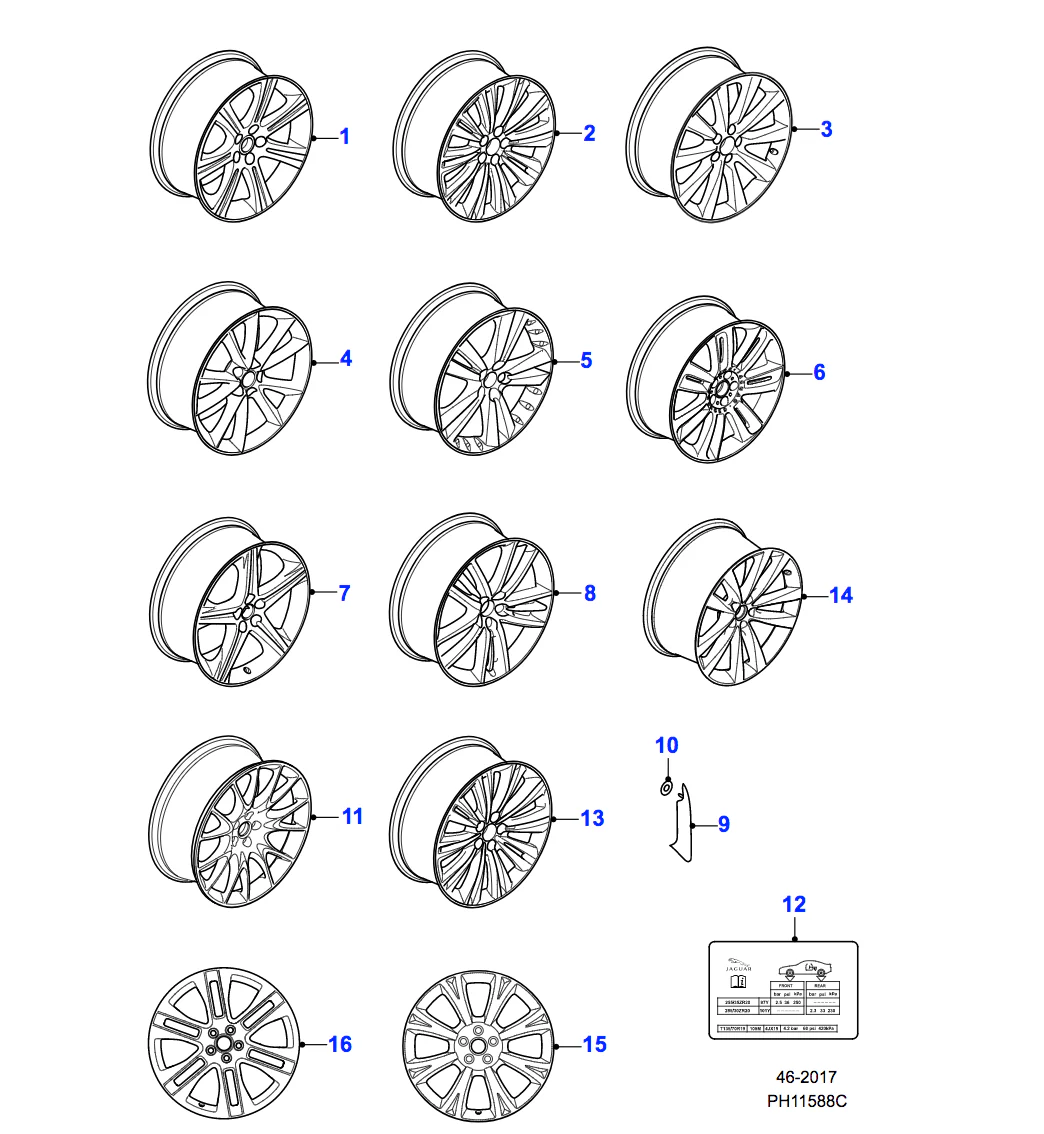Jaguar Alloy Wheel 19" Tamana, Rear - Image 2
