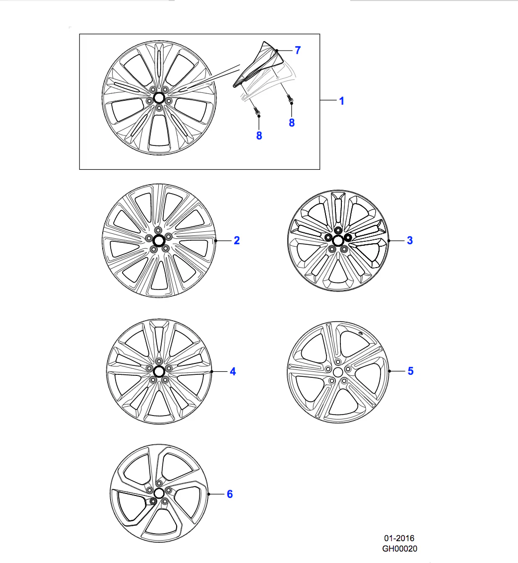 Jaguar Alloy Wheel 20" Blade, 5 spoke, with Grey Diamond Turned finish - Image 2