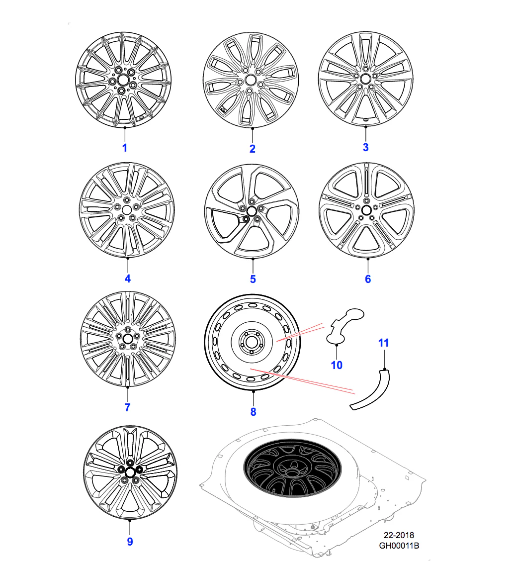 Jaguar Alloy Wheel 20" Matrix, 10 twin spoke, with Silver finish - Image 2