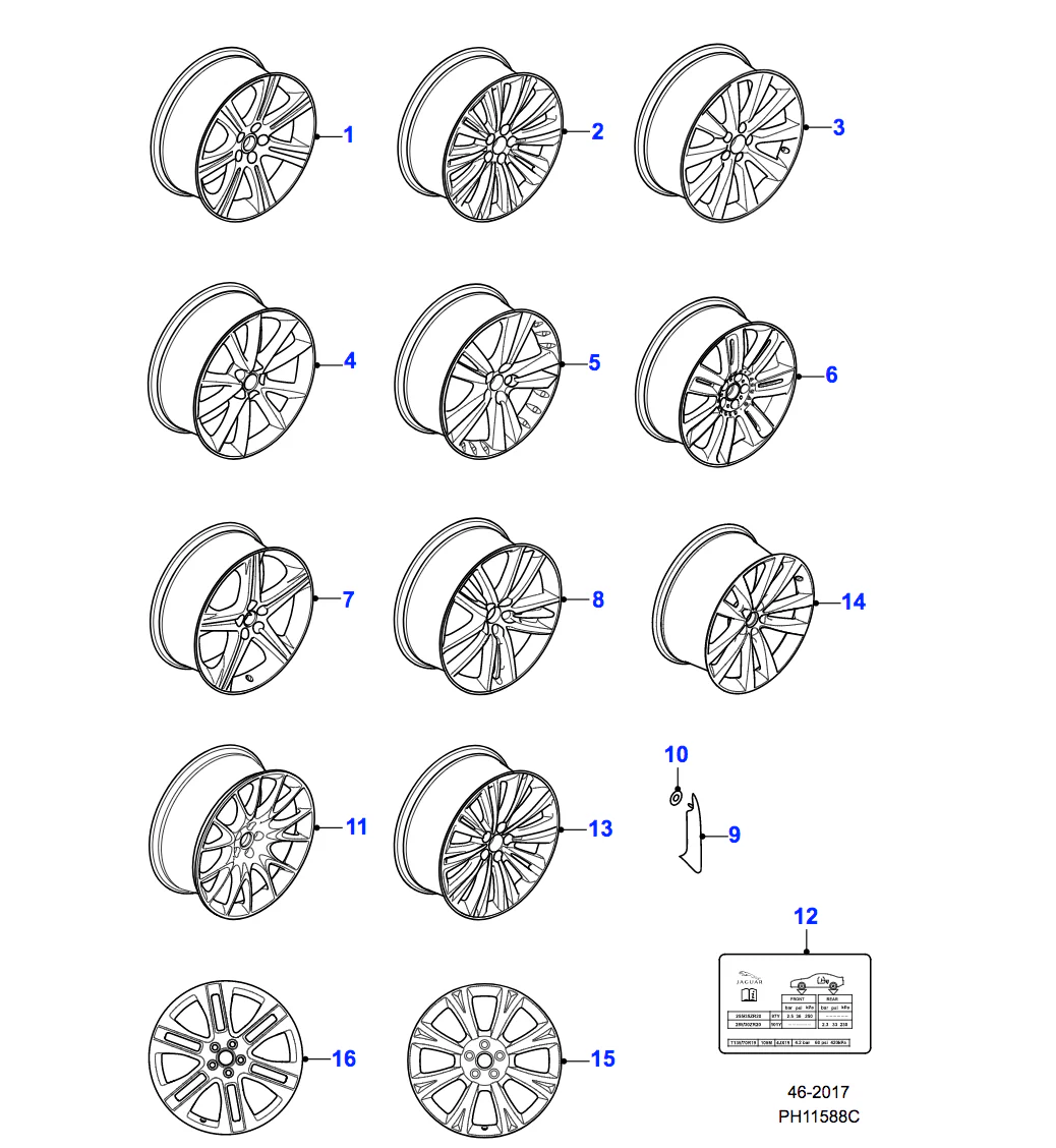 Jaguar Alloy Wheel 20" Nevis, Rear - Image 2