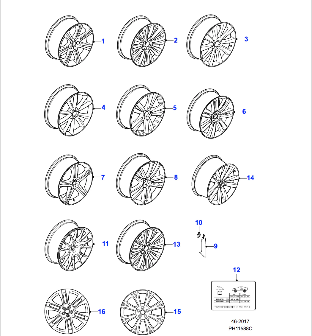 Jaguar Alloy Wheel 20" Orona, with Polished finish, Rear - Image 2