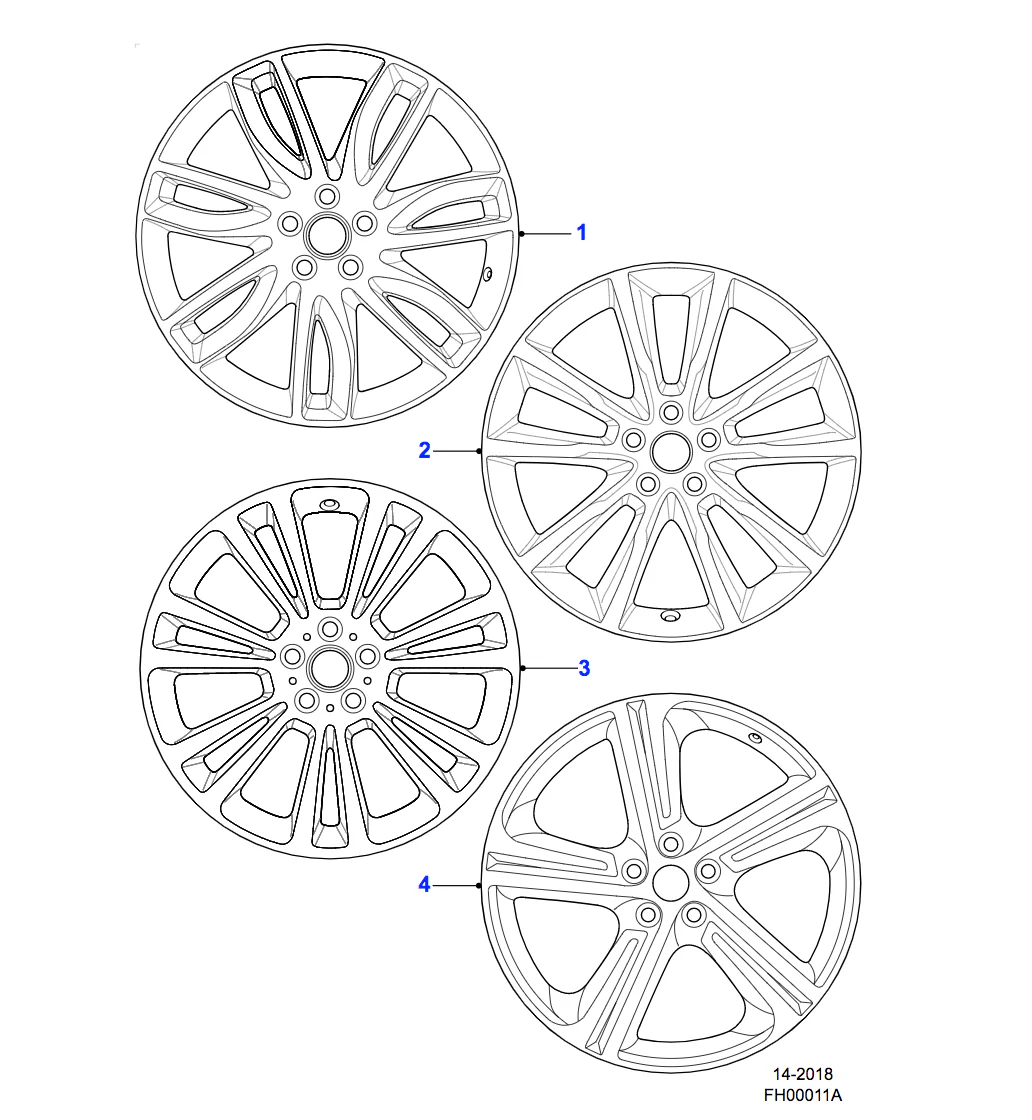 Jaguar Alloy Wheel 20" Style 5031, 5 split spoke, Gloss Black - Image 2