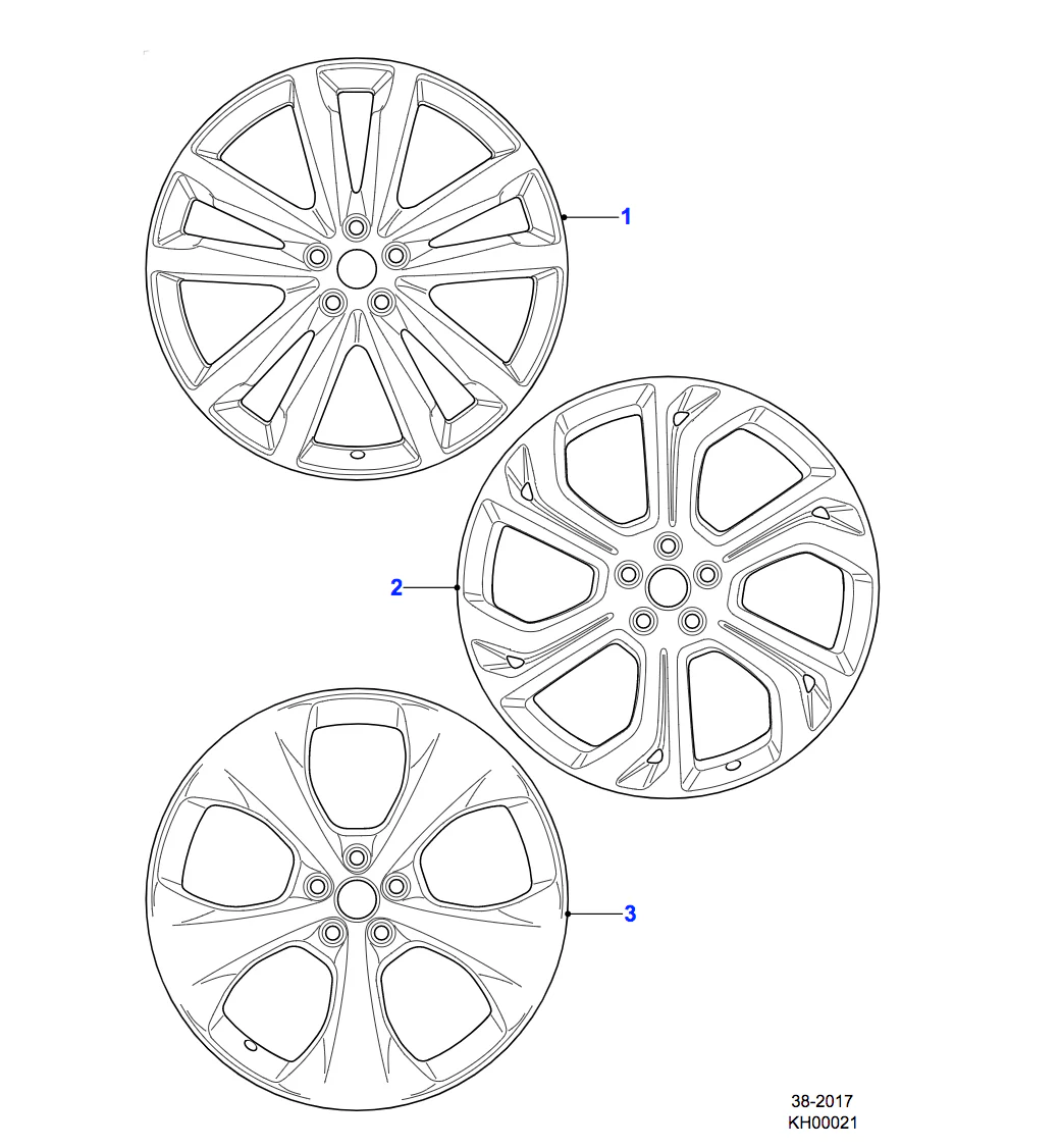 Jaguar Alloy Wheel 20" Style 5051, 5 split spoke, Gloss Black - Image 2