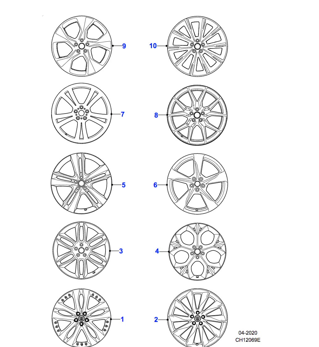 Jaguar Alloy Wheel 20" Style 5060, 5 spoke, Rear - Image 2