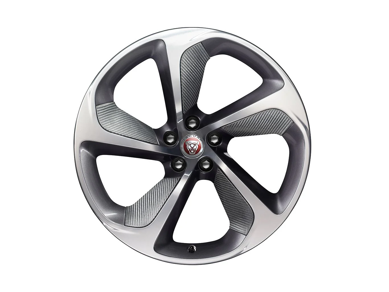 Jaguar Alloy Wheel 20" Style 5062, Forged, 5 spoke, Carbon Fibre Silver Weave, Front
