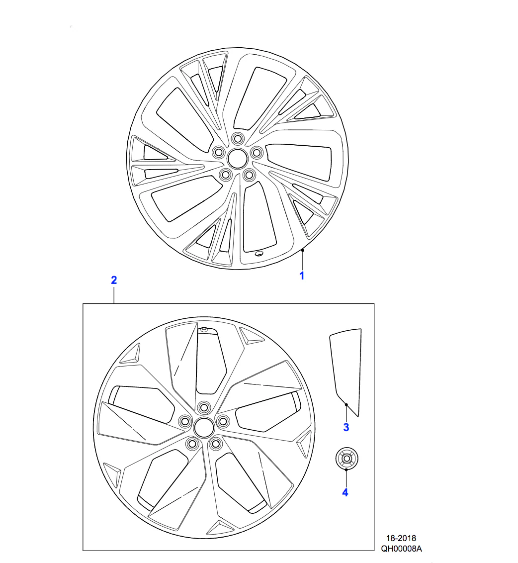 Jaguar Alloy Wheel 22" Style 5056, 5 split spoke, Dark Grey Diamond Turned finish - Image 2