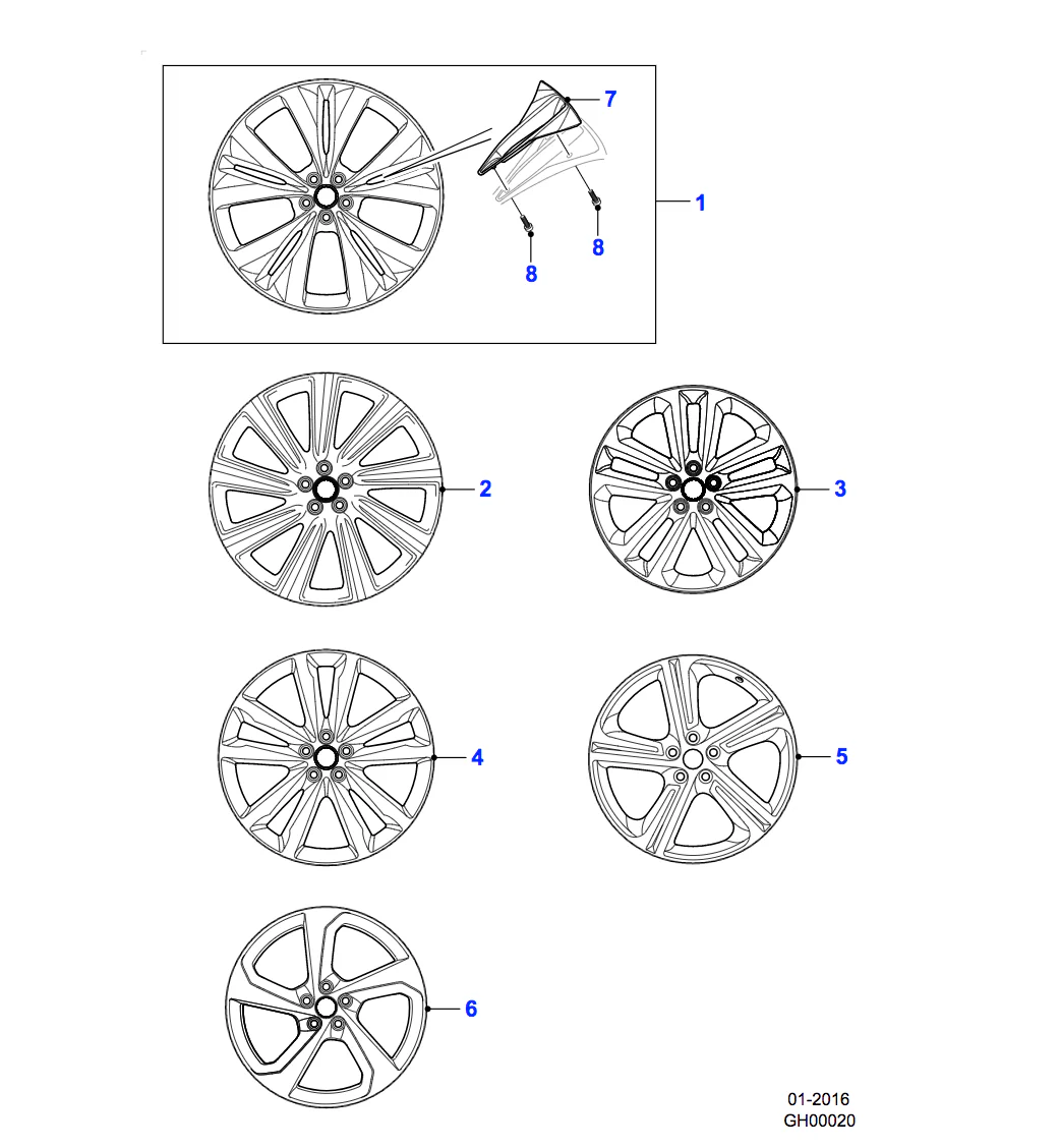 Jaguar Alloy Wheel 22" Turbine, 9 spoke, with Polished finish - Image 2