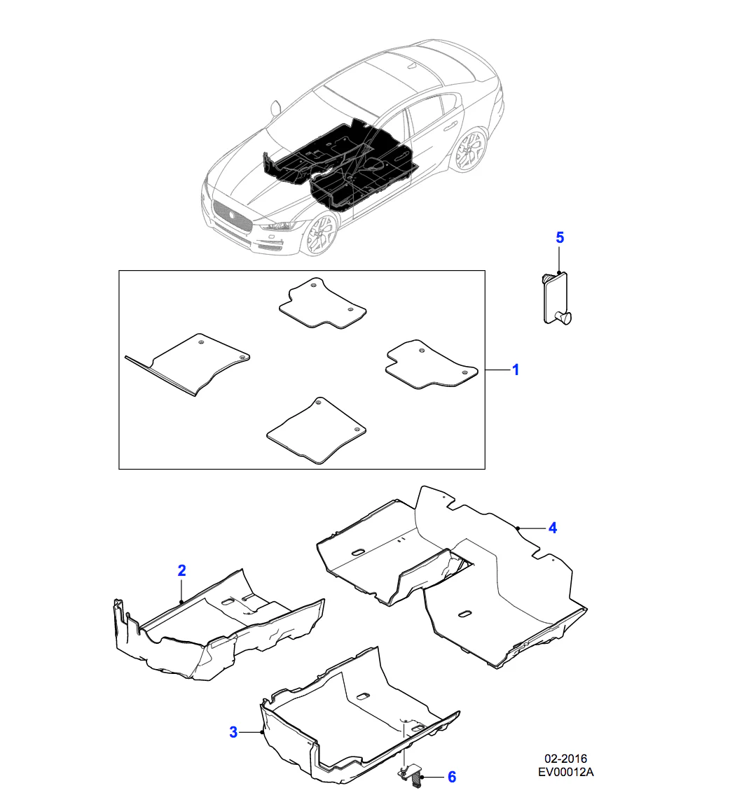 Jaguar Carpet Mat Set Oyster, RHD - Image 2