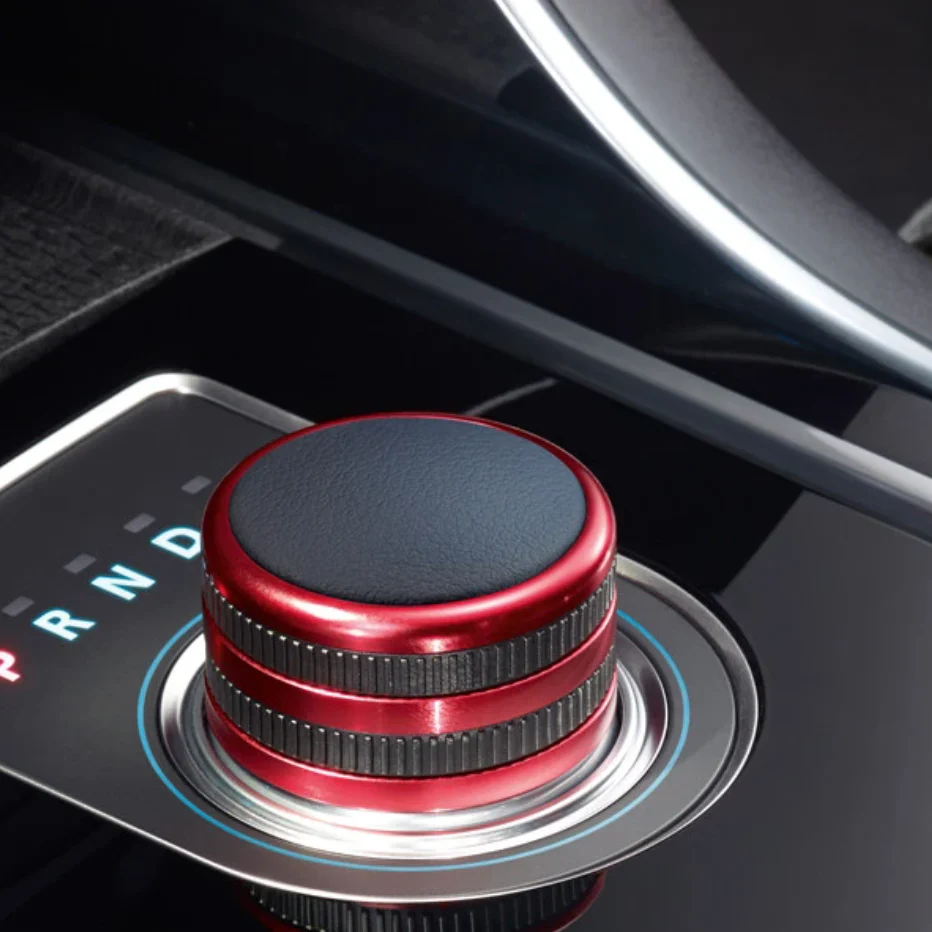 Jaguar Gear Selector Body with Rubber Grip Bezel, Red finish - Image 2