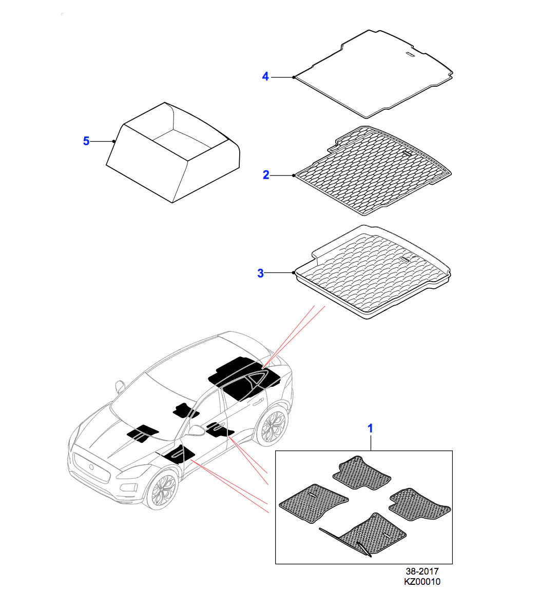 Jaguar Loadspace Luxury Carpet Mat with Bumper Protector, Ebony - Image 2