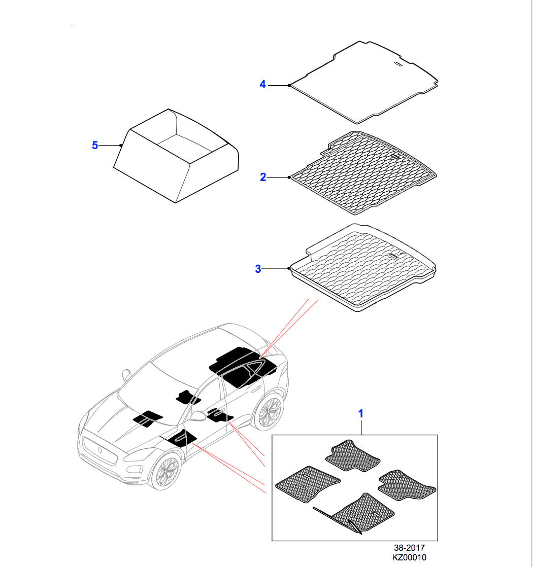Jaguar Loadspace Luxury Carpet Mat with Bumper Protector, Lunar - Image 2