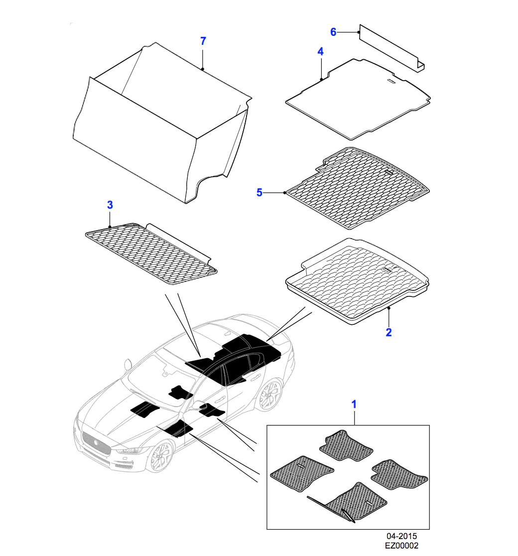 Jaguar Loadspace Rubber Liner with Space Saver Spare Wheel 20MY onwards - Image 2