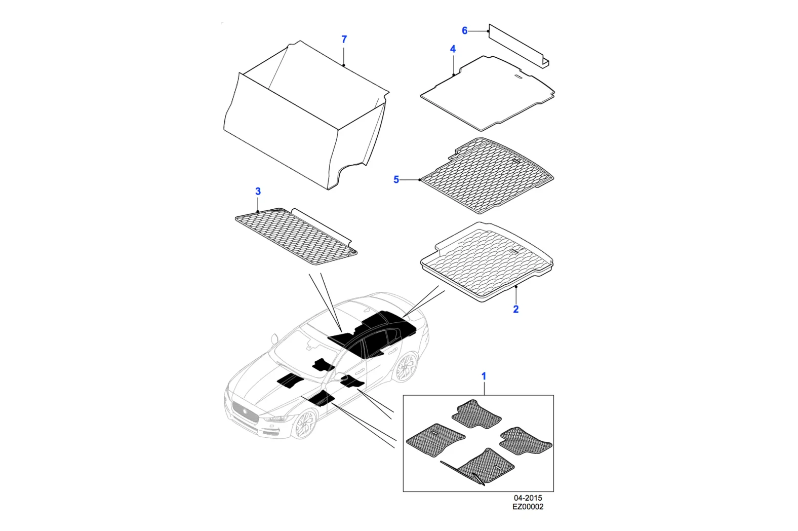 Jaguar Loadspace Rubber Mat with Space Saver Spare Wheel - Image 3