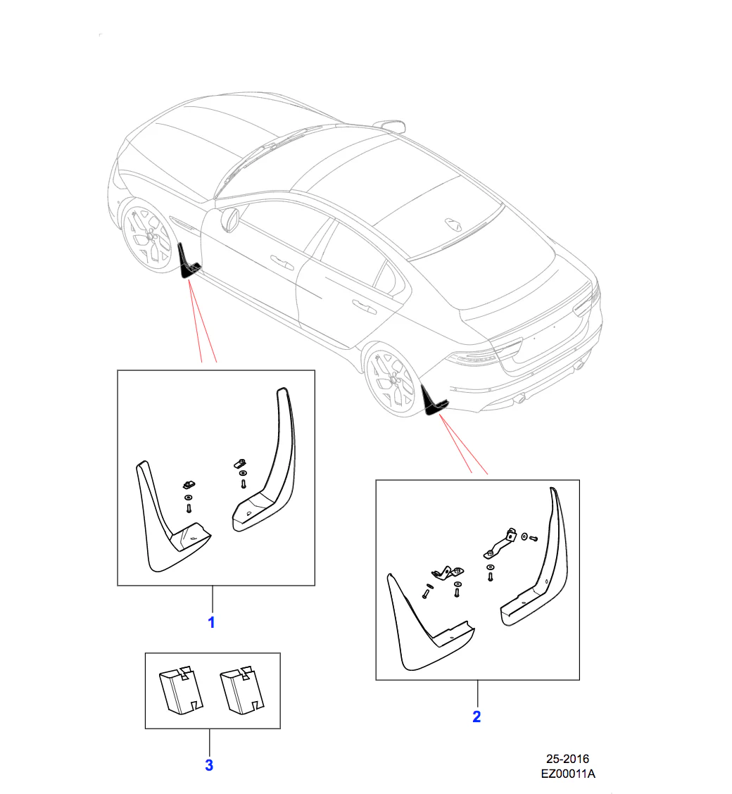 Jaguar Mudflaps Front, R Sport, 'S' and R Dynamic - Image 3