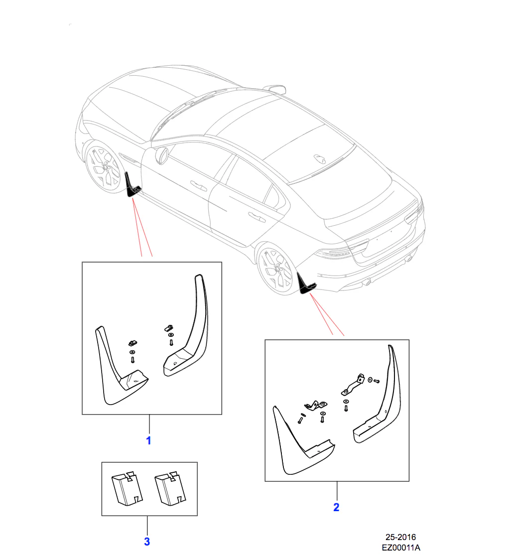 Jaguar Mudflaps Rear, 20MY onwards - Image 2