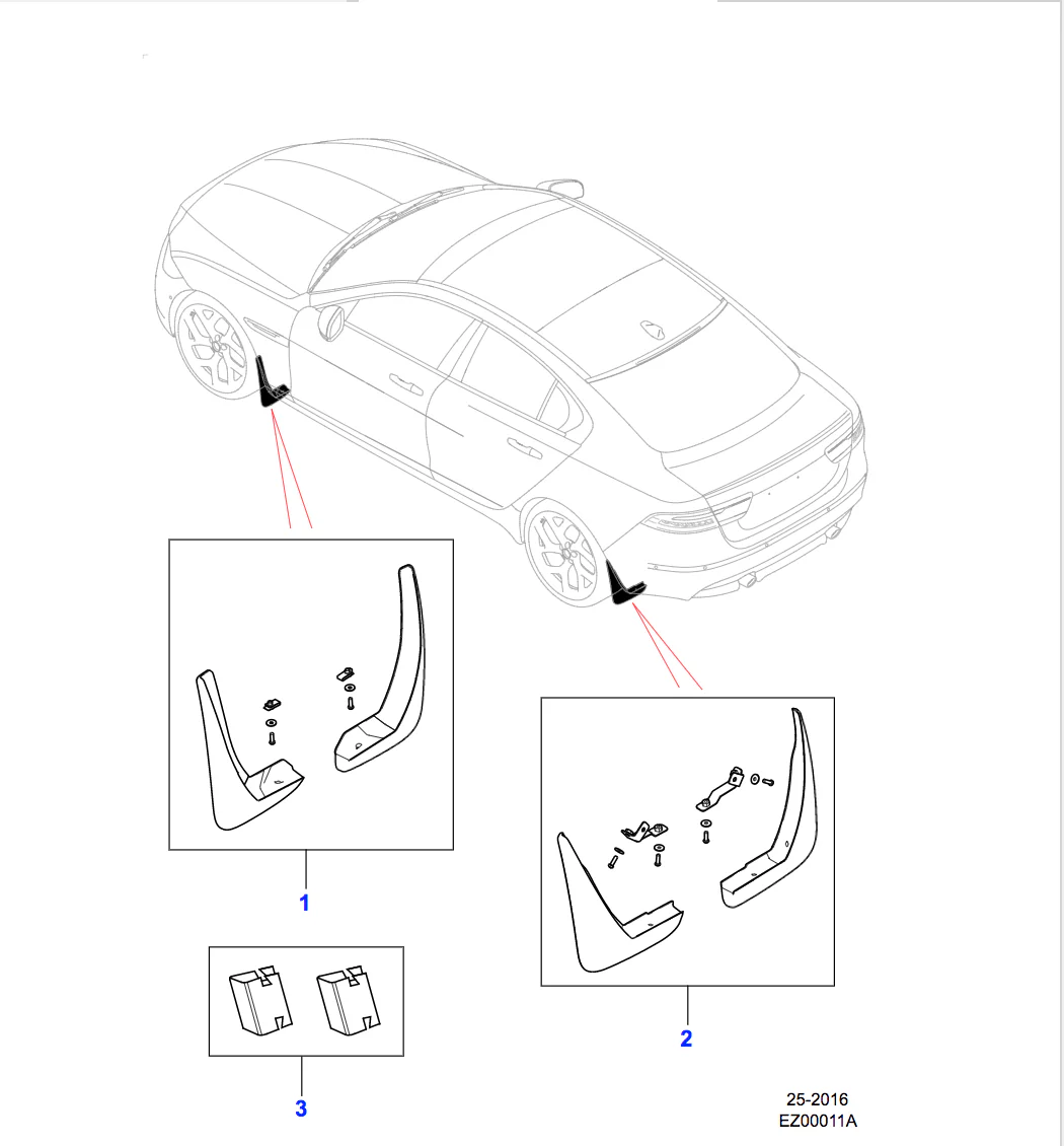 Jaguar Mudflaps Rear, Pre 20MY - Image 3