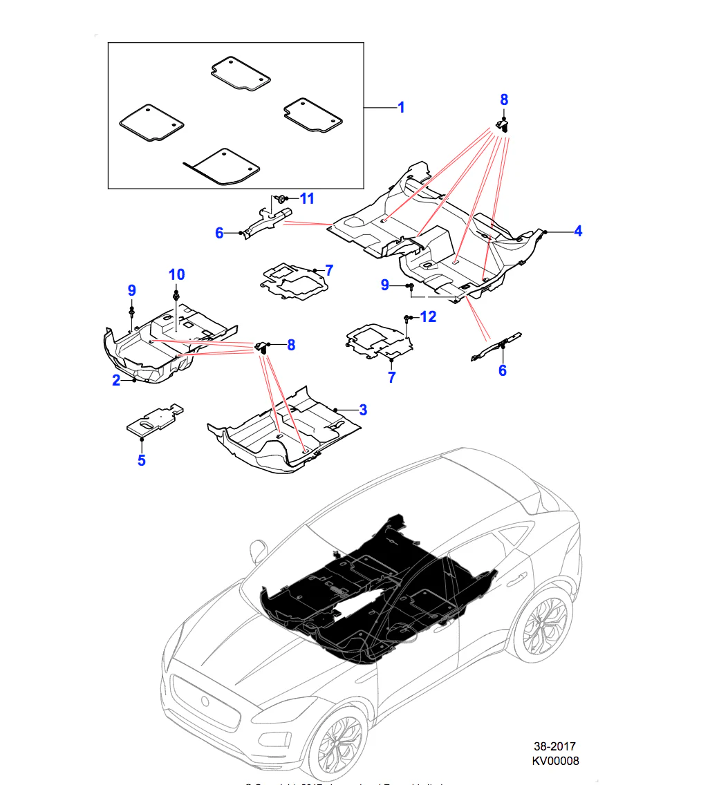 Jaguar Premium Carpet Mats Lunar, LHD - Image 2