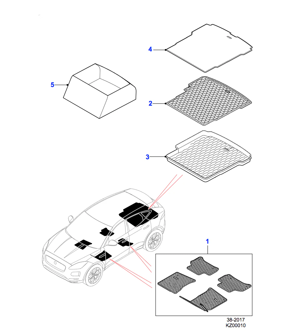 Jaguar Rubber Mats LHD, Manual - Image 2