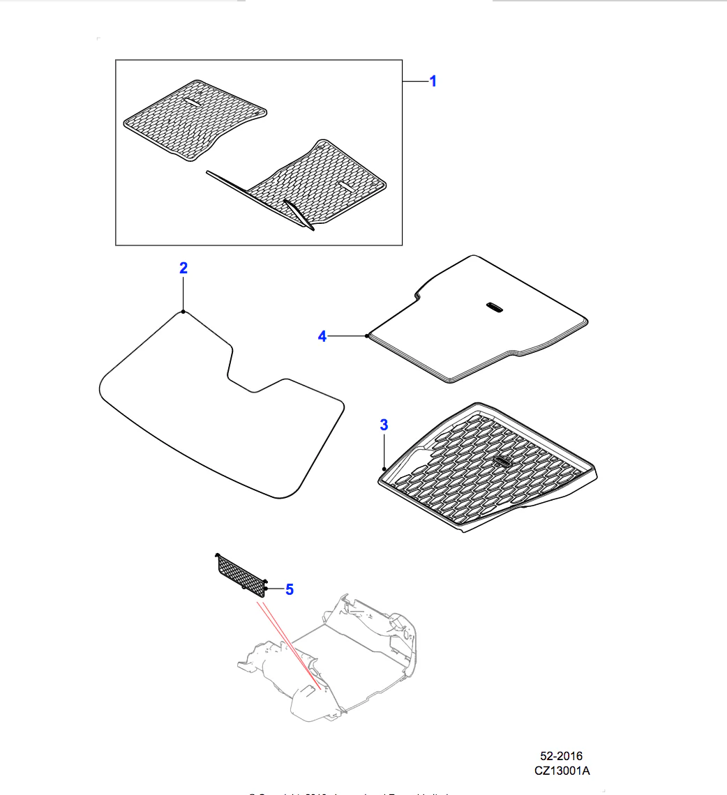 Jaguar Rubber Mats RHD, 16MY onwards - Image 2