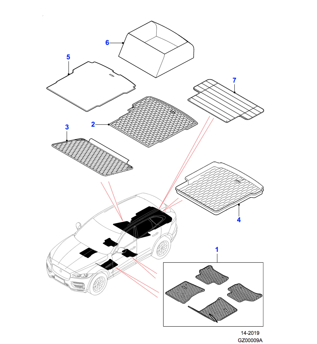 Jaguar Rubber Mats RHD - Image 2