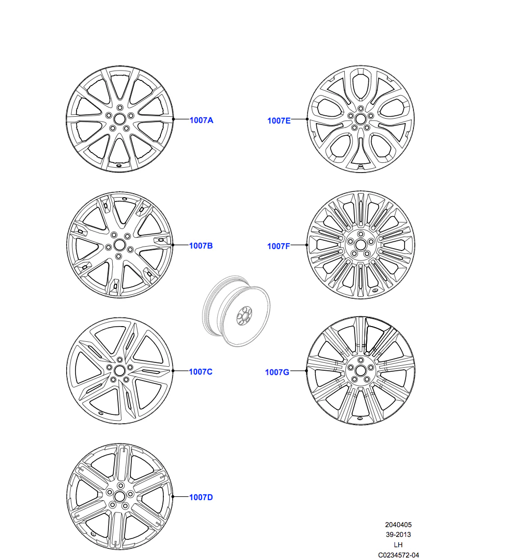 Land Rover Alloy Wheel - 19" Style 1002, 10 split - spoke, Sparkle - Image 2