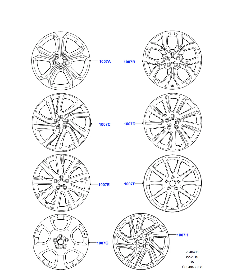 Land Rover Alloy Wheel - 19" Style 5021, 5 split - spoke, Gloss Black - Image 2