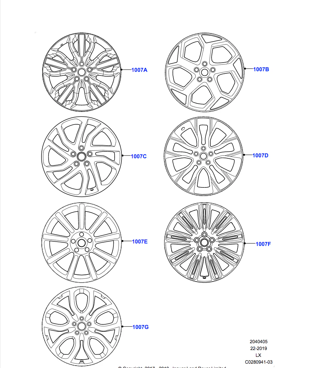 Land Rover Alloy Wheel - 20" Style 5084, 5 split - spoke, Silver - Image 2