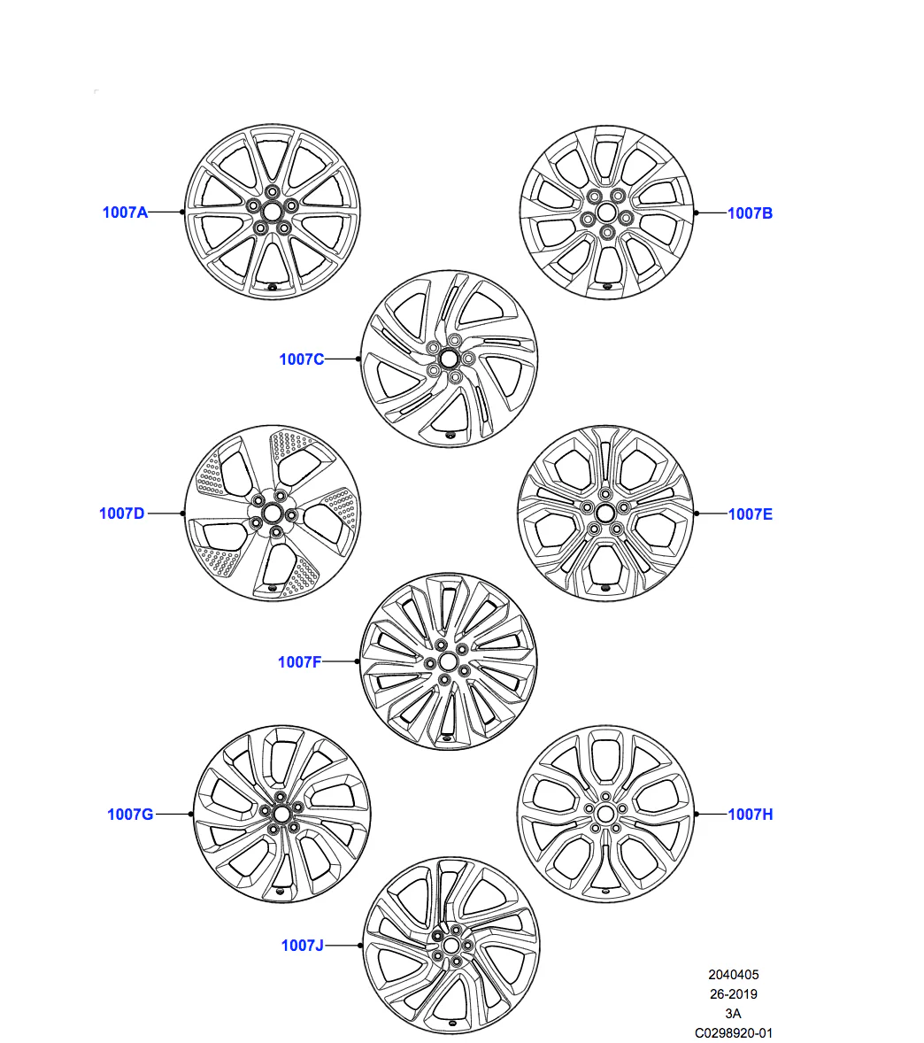 Land Rover Alloy Wheel - 20" Style 5089, 5 split - spoke, Gloss Black - Image 2