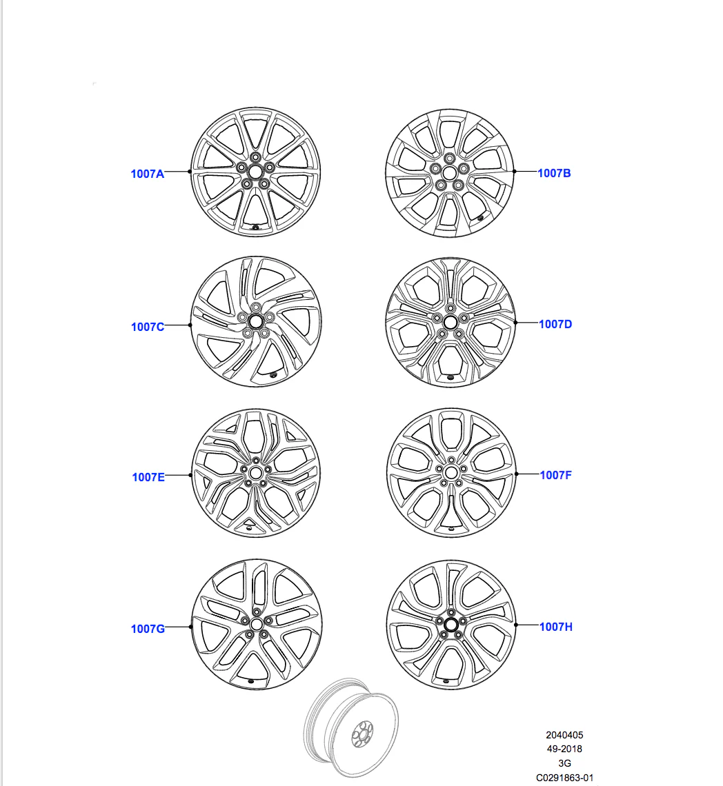 Land Rover Alloy Wheel - 21" Style 5078, 5 split - spoke, Gloss Black - Image 2