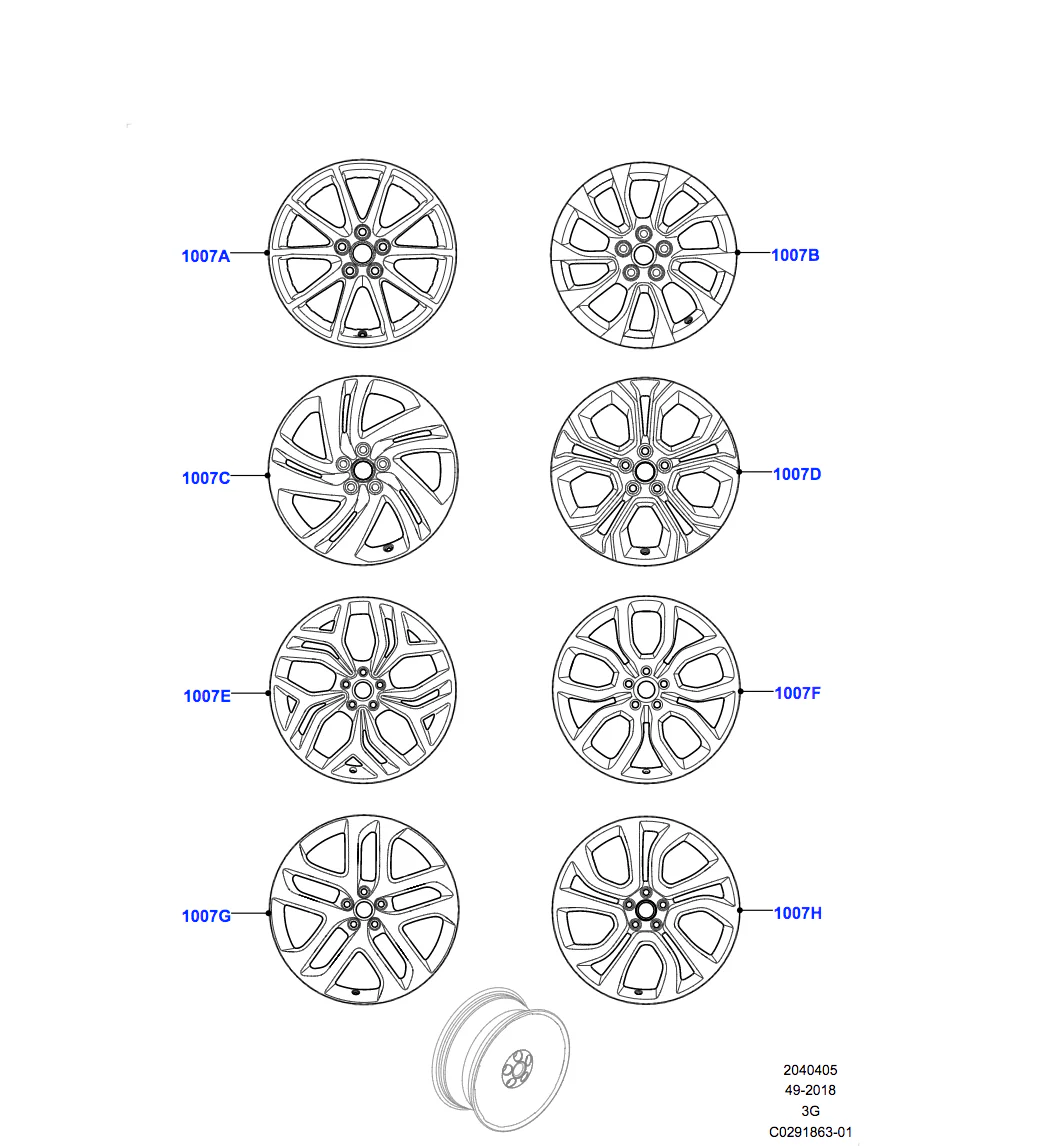 Land Rover Alloy Wheel - 21" Style 5078, 5 split - spoke, Silver - Image 2