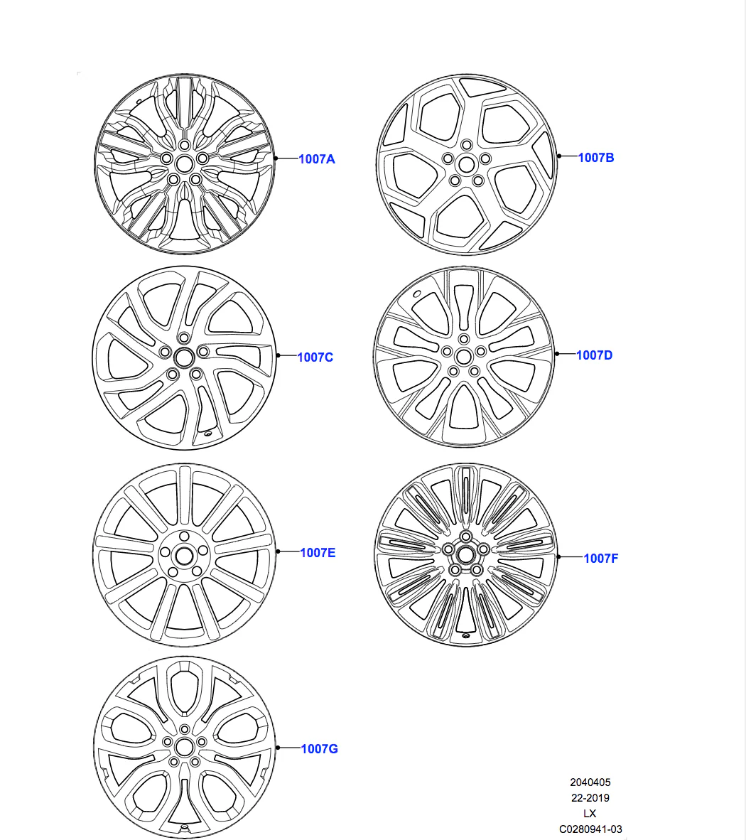 Land Rover Alloy Wheel - 22" Style 5086, 5 split - spoke, Silver - Image 2