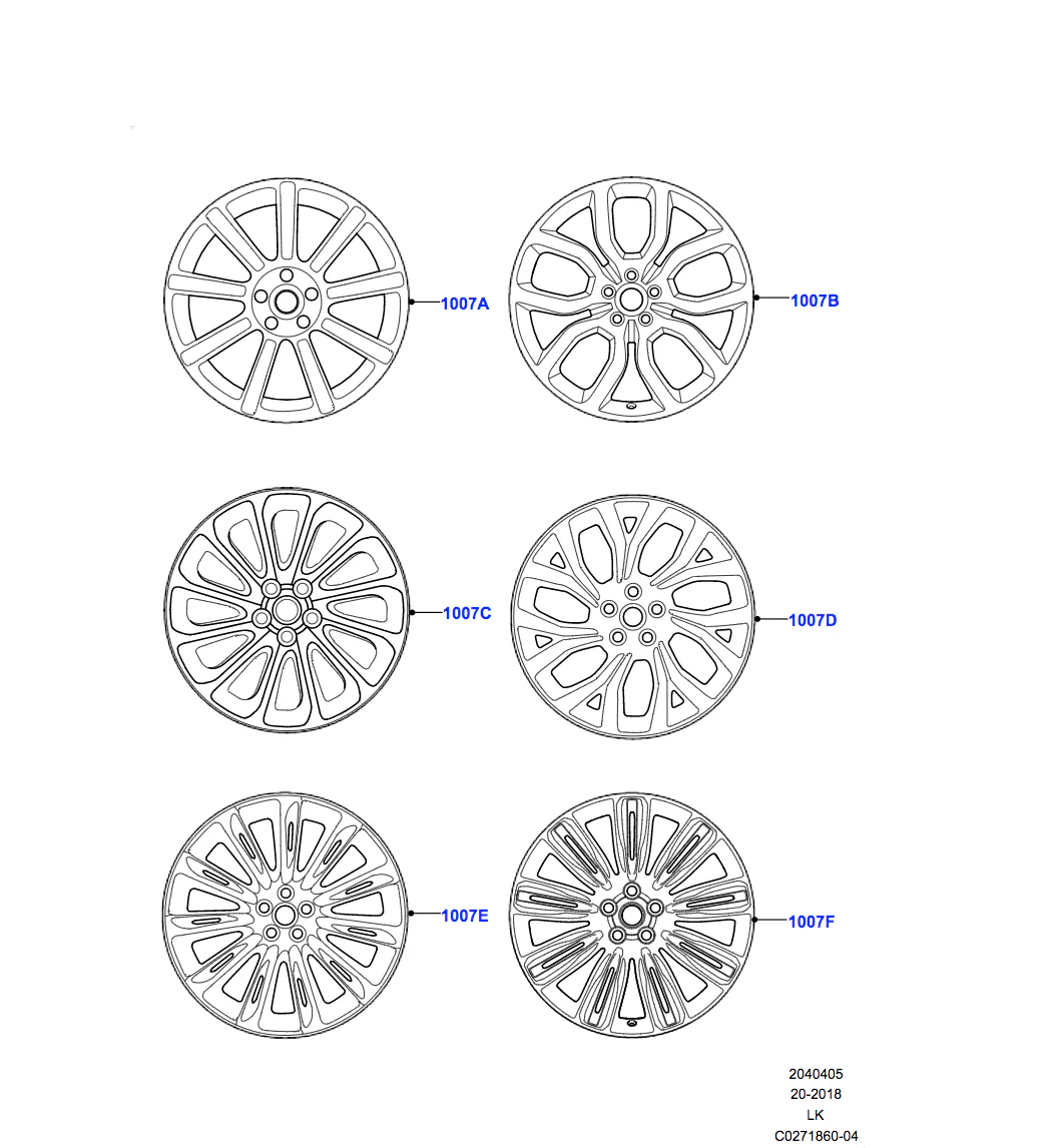 Land Rover Alloy Wheel - 22" Style 9012, 9 split - spoke, Gloss Black - Image 2