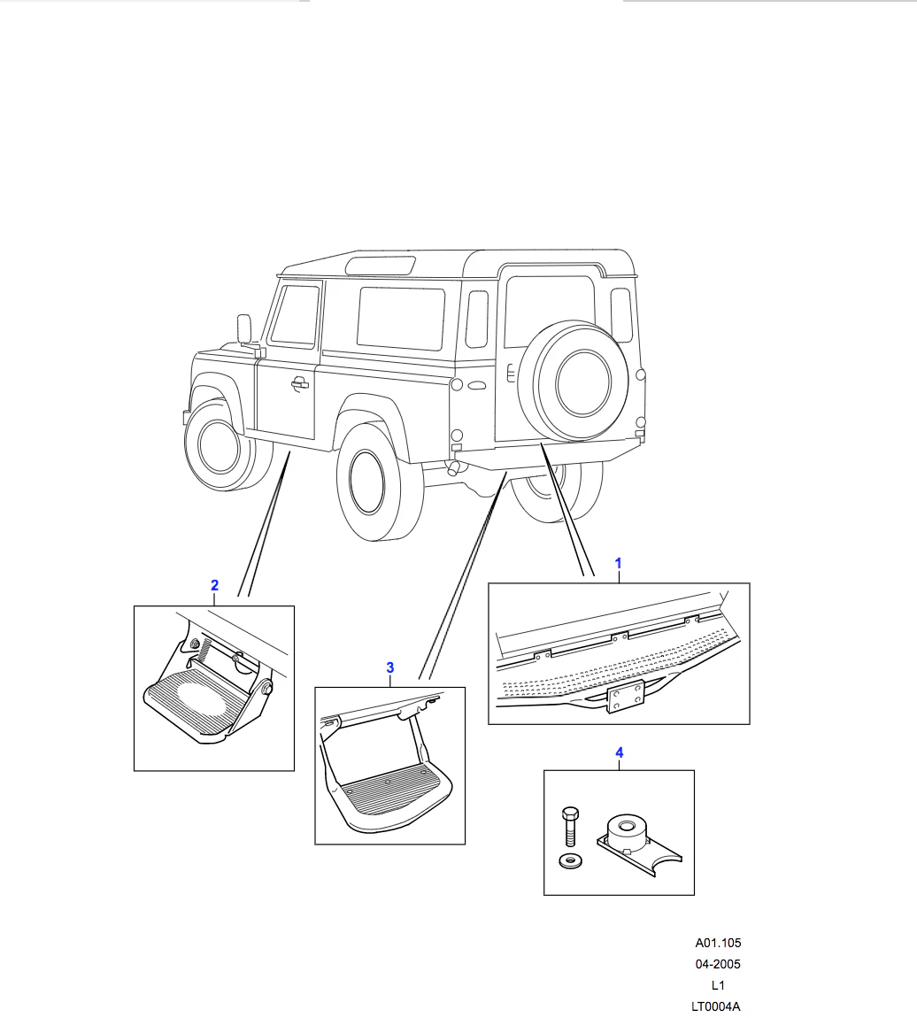 Land Rover Folding Rear Step - Rear - Image 2