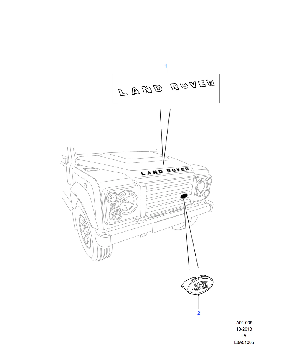Land Rover Land Rover Front Grille - Silver Badge