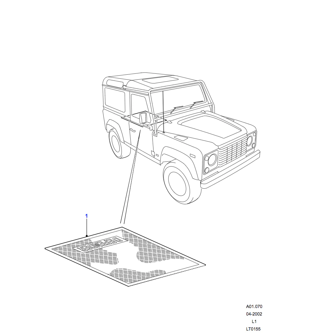 Land Rover Loadspace Rubber Mat - with Third Row Seats, 110 SW - Image 3