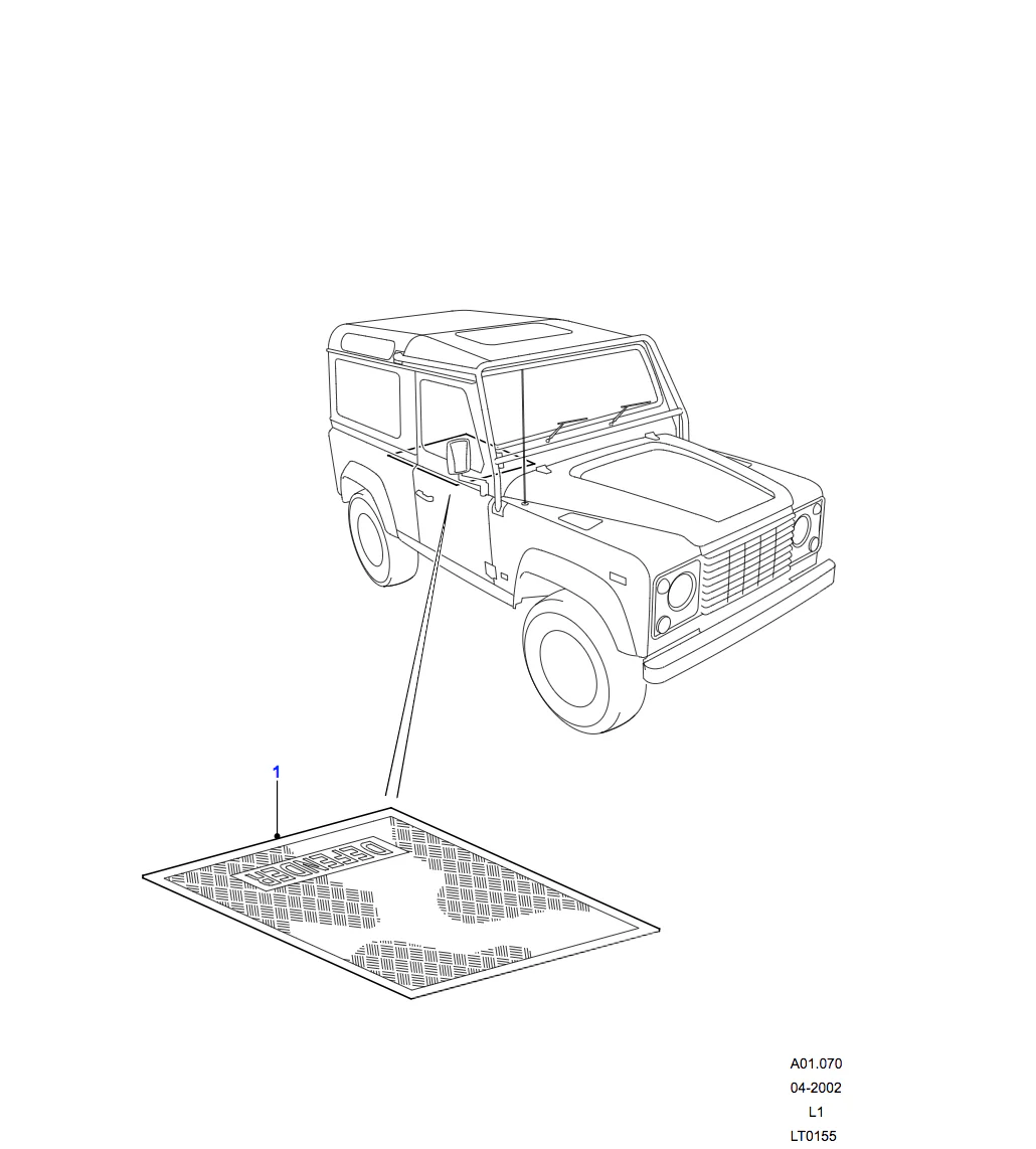 Land Rover Loadspace Rubber Mat - without Third Row Seats, 110 SW - Image 2