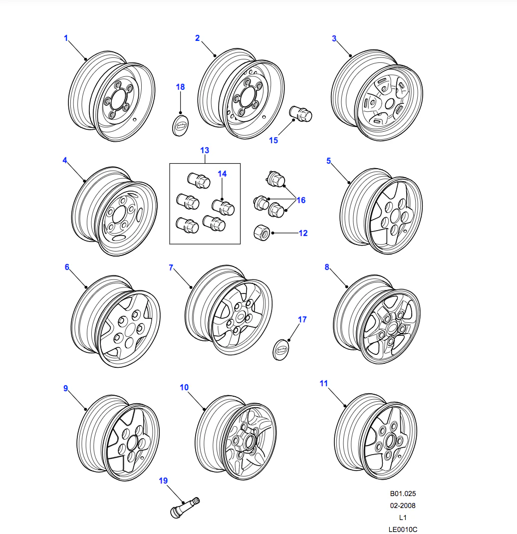 Land Rover Locking Wheel Nut Kit - For Alloy Wheels, 205 R16 and 235 R16 tyres - Image 2