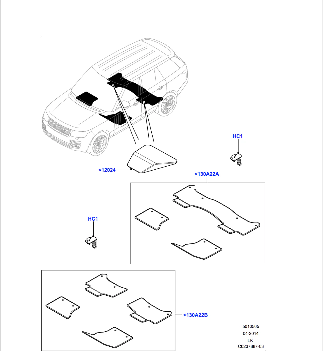 Land Rover Premium Carpet Mat Set - Ebony, RHD, LWB - Image 2